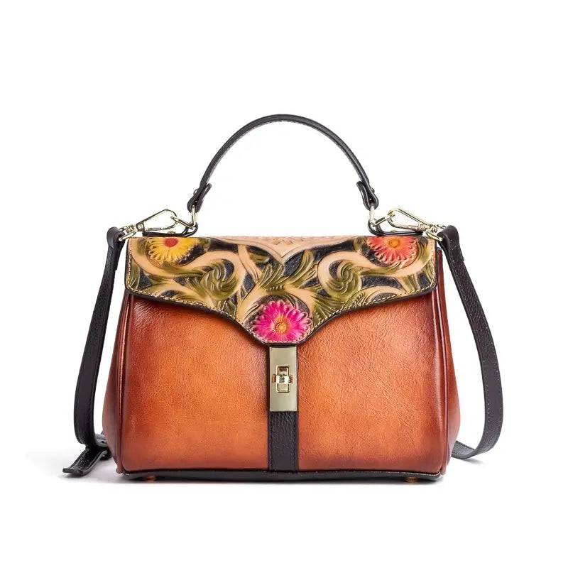 Rossie Viren Women's  Mini Leather Top Handle Satchel-1