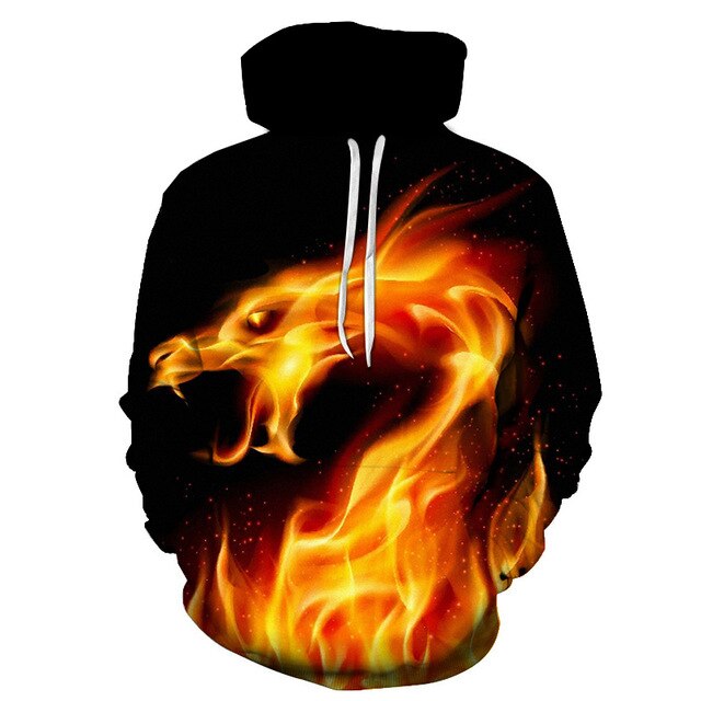 Red flame basketball/hoodie 3D sweatshirt blue flame men's and women's hoodies summer and fall street hoodies-14