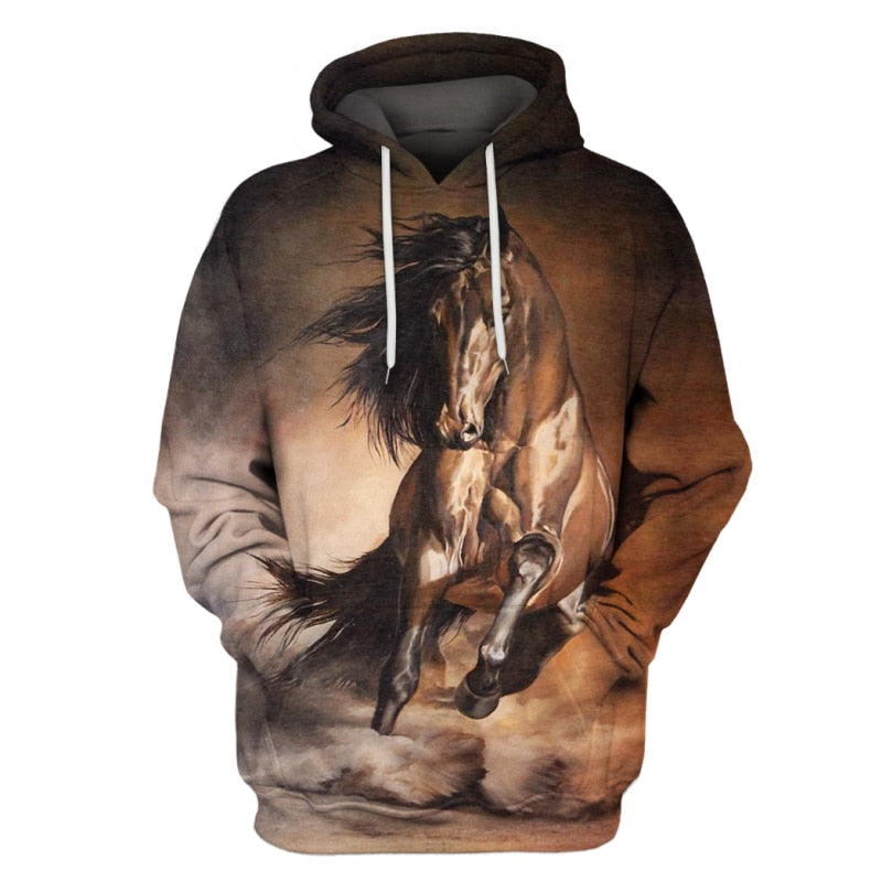 Men's 3d Hoodies Animal Full Printed Hooded Pullovers Hip Hop Male Horse Print Male Hoodies Sweatshirts-2