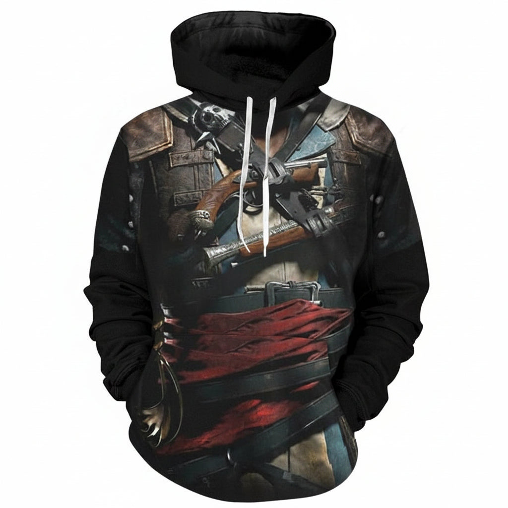 3d Hoodies Assassin Armor 3D Print Hoodies Cool Cosplay Hooded Sweatshirts Men 3d Pullover Streetwear-0
