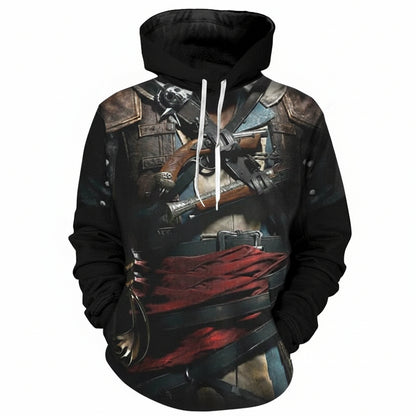 3d Hoodies Assassin Armor 3D Print Hoodies Cool Cosplay Hooded Sweatshirts Men 3d Pullover Streetwear-0