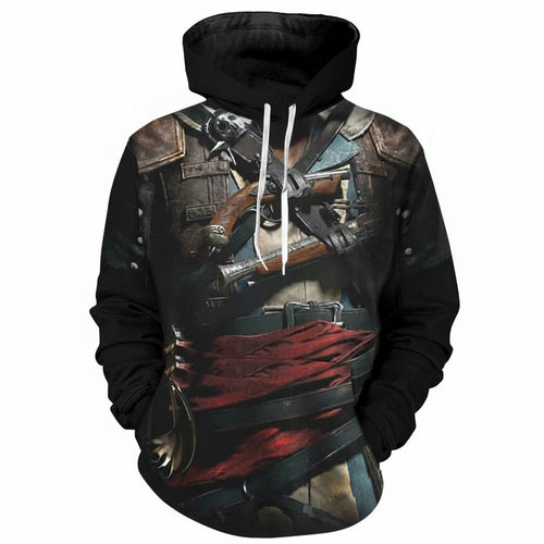 3d Hoodies Assassin Armor 3D Print Hoodies Cool Cosplay Hooded Sweatshirts Men 3d Pullover Streetwear-0